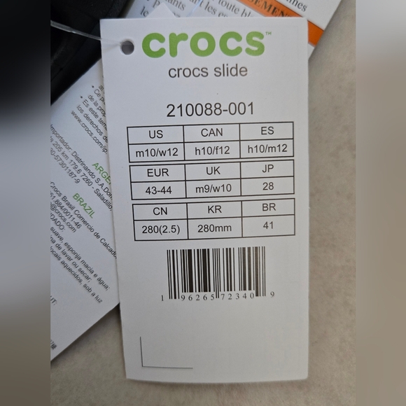 Crocs -slides.  Black. Size m10/w12 - Picture 4 of 5